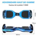 Miniatyrbild 4 av 5: 6,5 tums hoverboard med Bluetooth och LED - RCB - Perfekt present till barn Blue Chrome