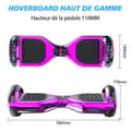 Miniatyrbild 2 av 3: 6,5 tums hoverboard med Bluetooth och LED - RCB - Perfekt present till barn Rosa krom