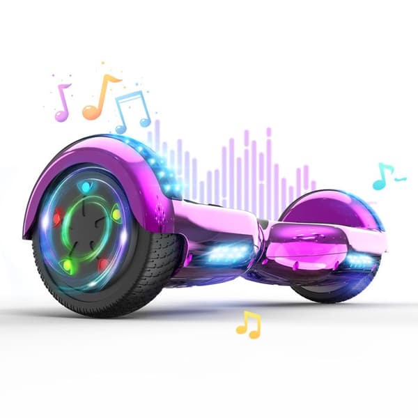 6,5 tums hoverboard med Bluetooth och LED - RCB - Perfekt present till barn Rosa krom