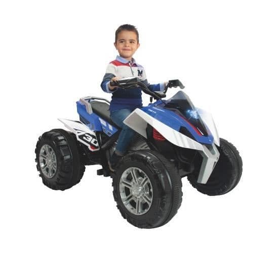 Rageboys 12V fyrhjulsbatteri 118 cm blå/vit - INJUSA - Unisex - Utomhus - Elektrisk