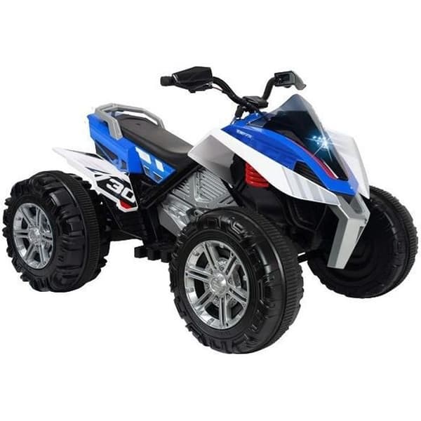 Rageboys 12V fyrhjulsbatteri 118 cm blå/vit - INJUSA - Unisex - Utomhus - Elektrisk
