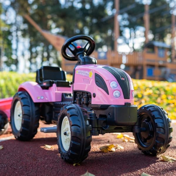 FALK Country Star Pink Gokart + Trailer og Horn Fra 2 år.