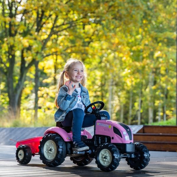 FALK Country Star Pink Gokart + Trailer og Horn Fra 2 år.