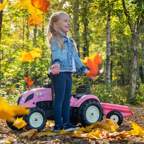 FALK Country Star Pink Gokart + Trailer og Horn Fra 2 år.