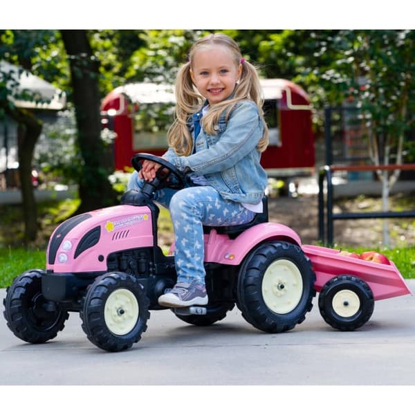 FALK Country Star Pink Gokart + Trailer og Horn Fra 2 år.