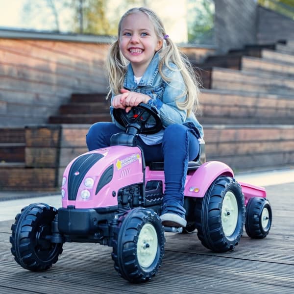 FALK Country Star Pink Gokart + Trailer og Horn Fra 2 år.