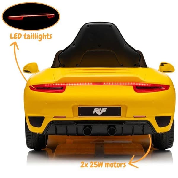 Barnbil Elektrisk 12V - RUF GT - 1 till 5 år - Gul