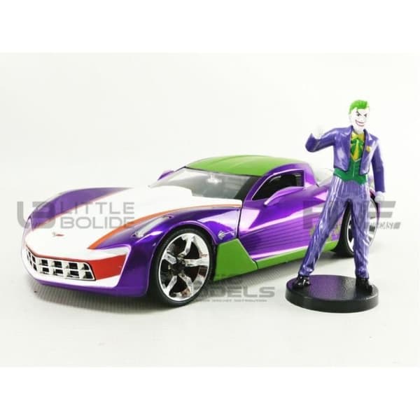 JADA TOYS 1/24 - CHEVROLET CORVETTE STINGROT + JOKER FIGURE - 2009 - 253255020 - 31199PU