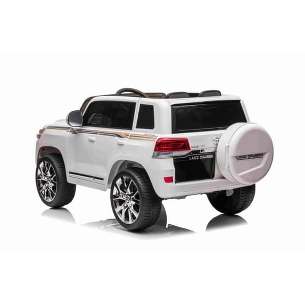 Elektromobil för barn Toyota Landcruiser 12V, VIT, Sits i konstläder, Batteri 12V/7AH, Motor 2 x 35W