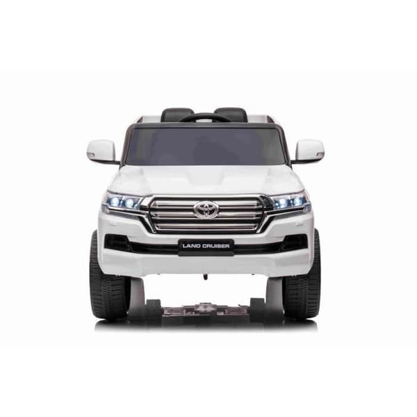 Elektromobil för barn Toyota Landcruiser 12V, VIT, Sits i konstläder, Batteri 12V/7AH, Motor 2 x 35W