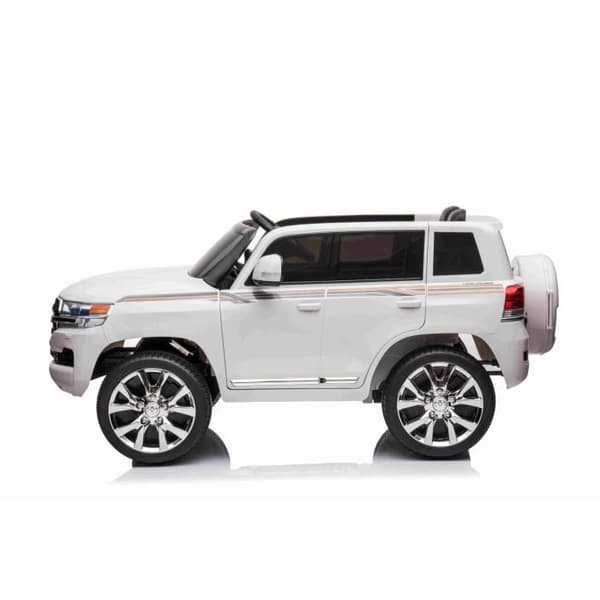 Elektromobil för barn Toyota Landcruiser 12V, VIT, Sits i konstläder, Batteri 12V/7AH, Motor 2 x 35W