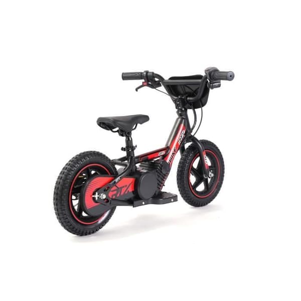 Draisienne elektrisk för barn RIRIBIKE RTX3 24V (12"), röd, Litiumbatteri, Motor 100W, Skivbroms, Mjuk PU-sits