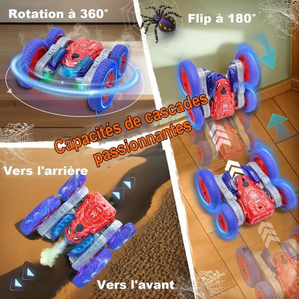 Fjärrstyrd Spider Bil 2.4Ghz - 360° Rotation - Sprayfunktion - med Ljusshow - Lämplig för barn från 3 år+