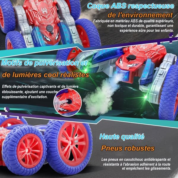 Fjärrstyrd Spider Bil 2.4Ghz - 360° Rotation - Sprayfunktion - med Ljusshow - Lämplig för barn från 3 år+