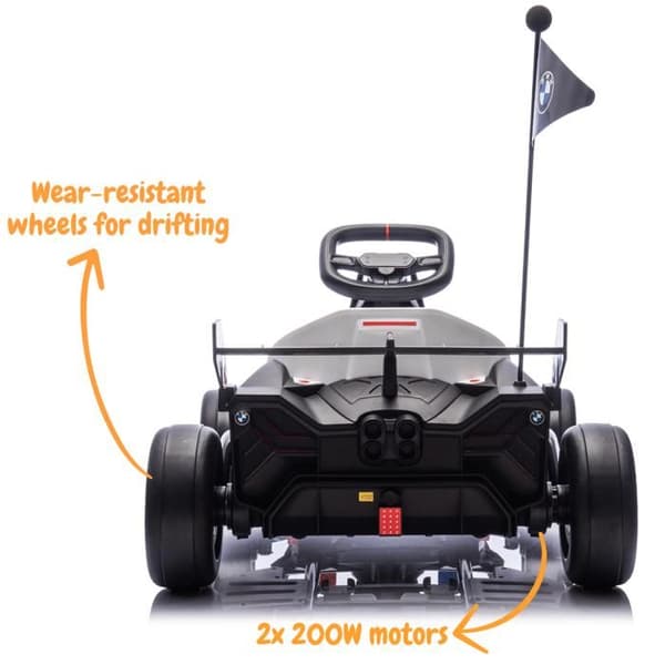 El-Gokart för Barn BMW - 24V - 5 till 12 år - Driftfunktion - Grå