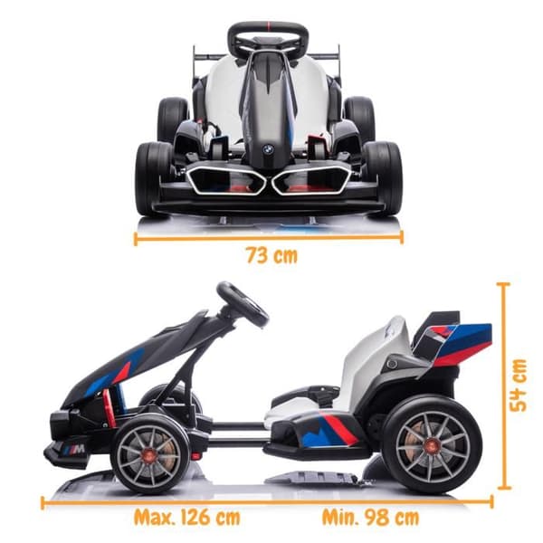 El-Gokart för Barn BMW - 24V - 5 till 12 år - Driftfunktion - Grå