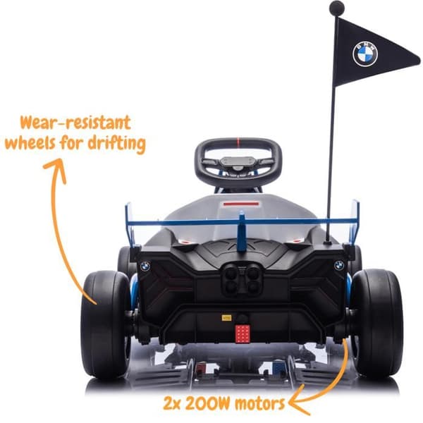 El-elektrisk go-kart för barn BMW - 24V - 5 till 12 år - Driftsfunktion - Blå