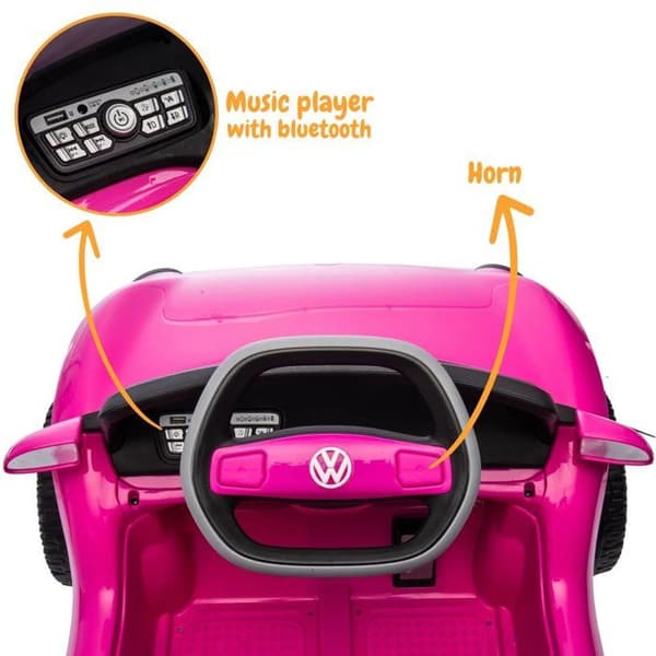 Elbil för Barn 12V - Volkswagen E-Buggy - 1 till 5 år - Rosa