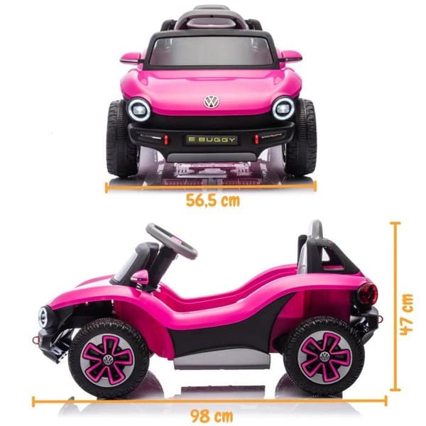 Elbil för Barn 12V - Volkswagen E-Buggy - 1 till 5 år - Rosa