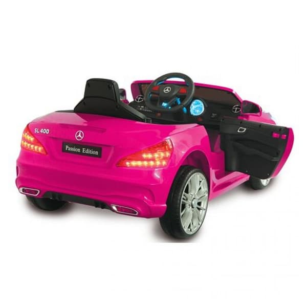 Barnbil - Jamara - Mercedes-Benz SL 400 - Rosa - 12V - Dörrar och LED-lampor
