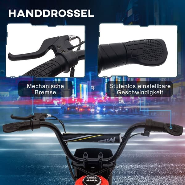 Elektrisk Motorcykel til Børn, 119x64x76.5 cm, Rød