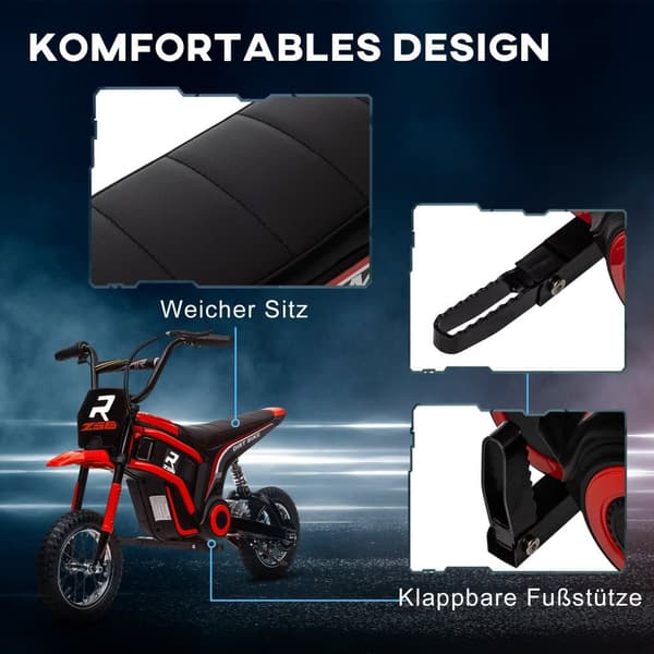 Elektrisk Motorcykel til Børn, 119x64x76.5 cm, Rød