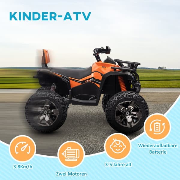 Elektrisk Quad til Børn, 100x65x73 cm, Orange