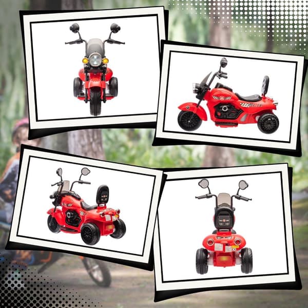 Barns Elektriska Motorcykel, 110x48x56 cm, Röd