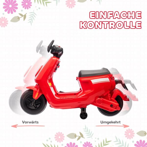 Elektrisk Motorcykel til Børn, 90x39x61 cm, Rød