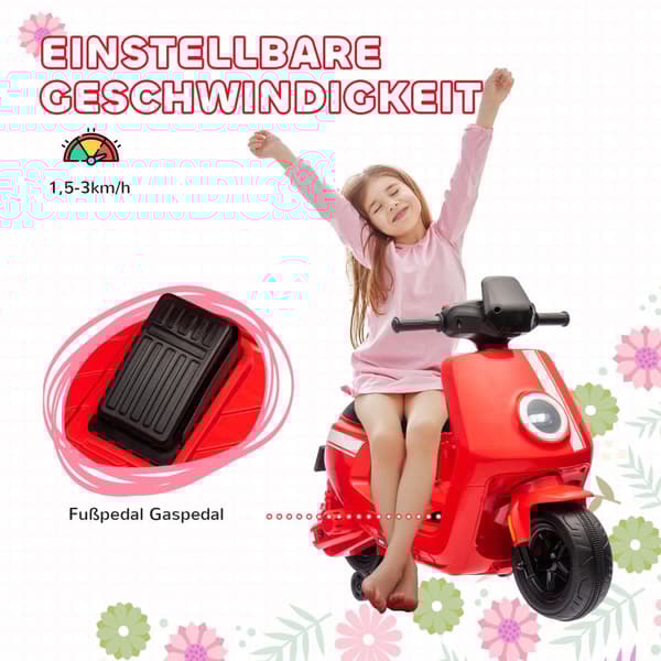 Elektrisk motorcykel för barn, 90x39x61 cm, Röd