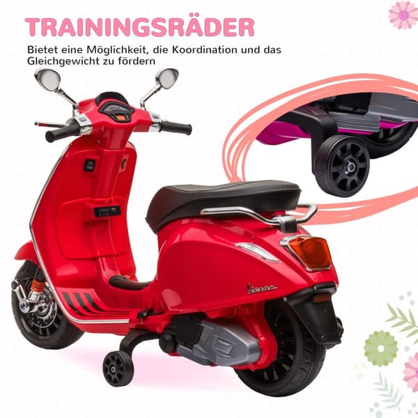 Børns Elektrisk Motorcykel, 6V, 107x47x73 cm, Rød