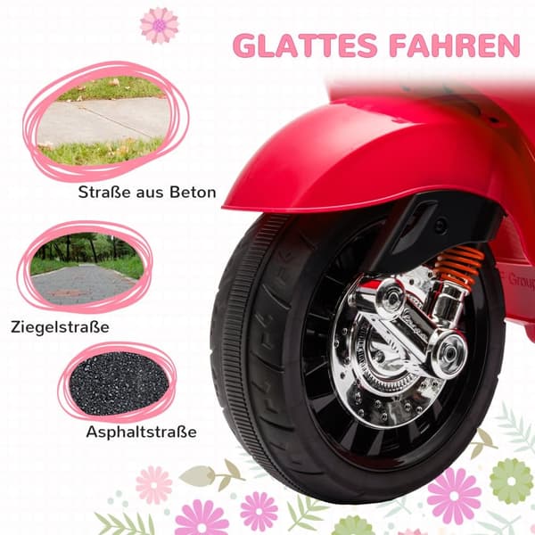 Børns Elektrisk Motorcykel, 6V, 107x47x73 cm, Rød
