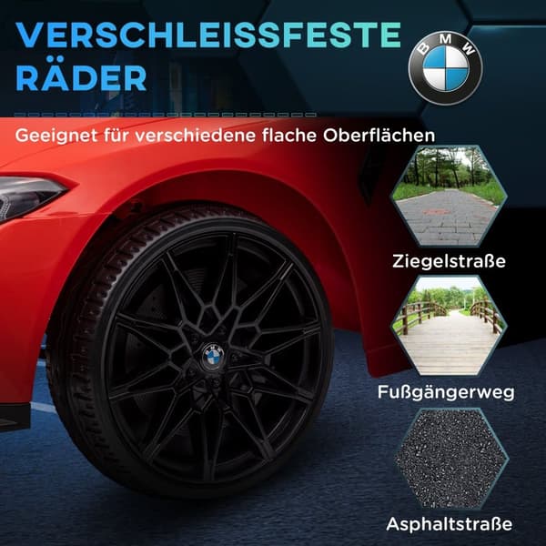 Barns Elektriska Bil, BMW M4, 108x69.5x51 cm, Röd
