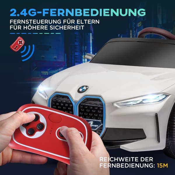 Lasten sähköauto, BMW, 115x67x45 cm, Valkoinen