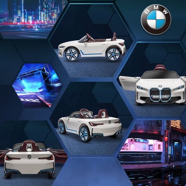 Lasten sähköauto, BMW, 115x67x45 cm, Valkoinen