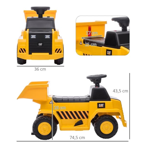 Elektrisk Børnetraktor, 74.5x36x43.5 cm, Gul