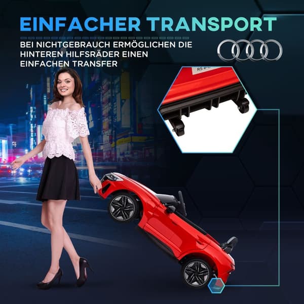 Børns Elektriske Bil, AUDI RS e-tron GT, 103x58x41 cm, Rød