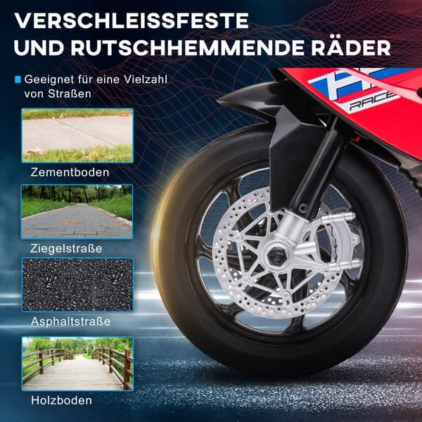 Barns Elektriska Motorcykel, 82,5x42x54 cm, Röd