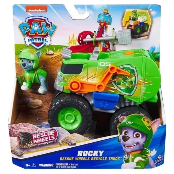 SPIN MASTER FORDON + RÄDDNINGSHJUL ROCKY FIGUR PAW Patrol