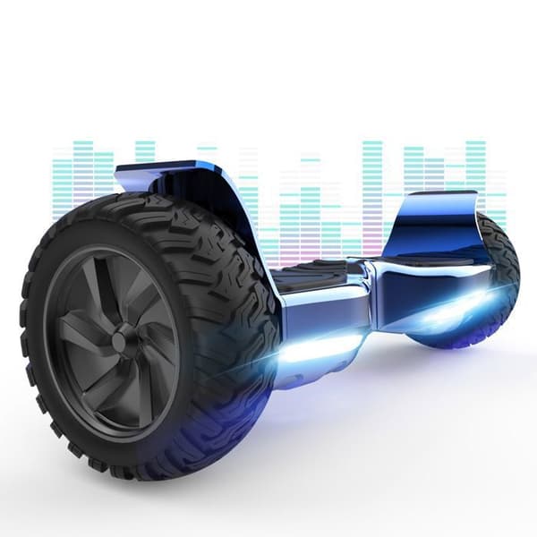 Hoverboard 8,5 tum Hummer All Terrain LED Bluetooth med kraftfull motor Idealisk present Blå krom