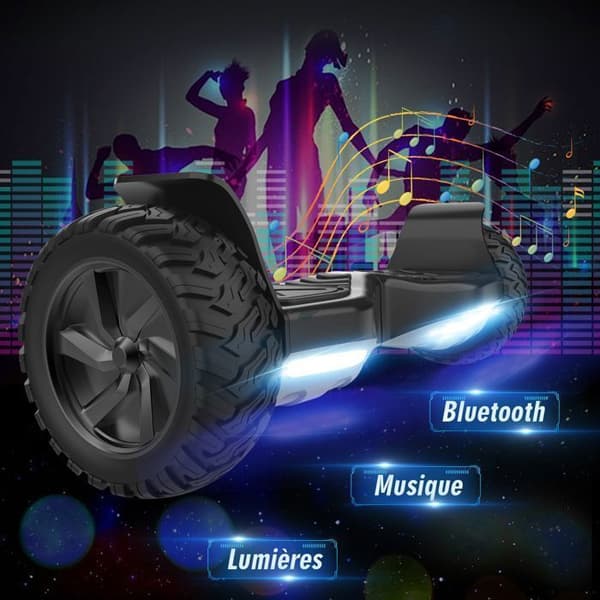 Hoverboard RCB 8,5 Tum Elektrisk Scooter All Terrain Gyropod Hummer Bluetooth LED + Hoverkart Karting Justerbar Svart