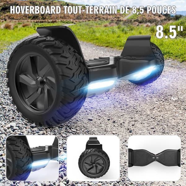 Hoverboard RCB 8,5 Tum Elektrisk Scooter All Terrain Gyropod Hummer Bluetooth LED + Hoverkart Karting Justerbar Svart