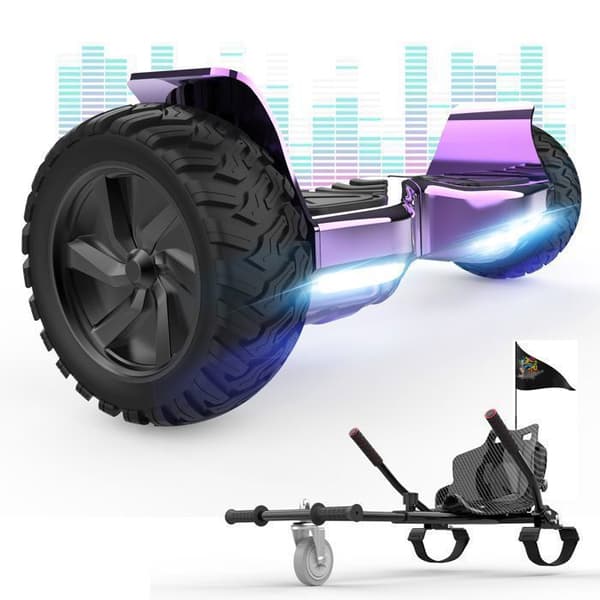 Hoverboard RCB 8.5 Tum Elektrisk Scooter All Terrain Gyropod Hummer Bluetooth LED + Hoverkart Karting Justerbar Lila&amp;Svart