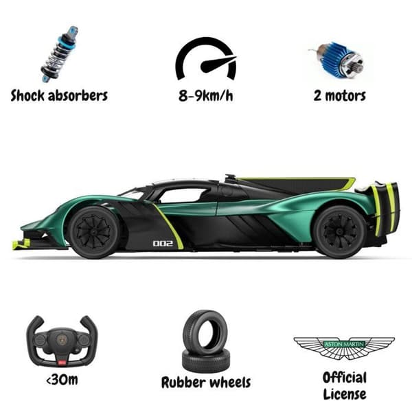 Fjärrstyrd bil Aston Martin Valkyrie AMR Pro LMDh 1:14 - LeMans - 9 km/h - Mörkgrön