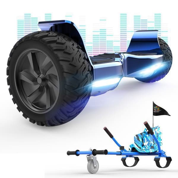 Hoverboard RCB 8,5 Tum elektrisk scooter för alla terränger gyropod Hummer Bluetooth LED + Hoverkart karting justerbar blå