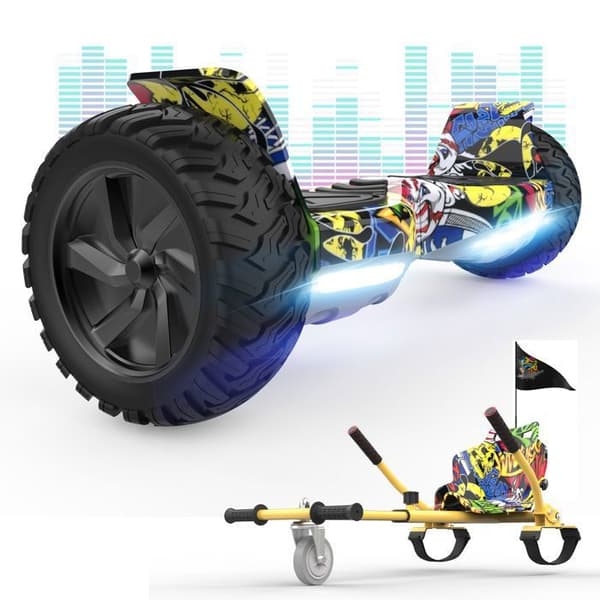 Hoverboard RCB 8,5 Tum elektrisk scooter för alla terränger Gyropod Hummer Bluetooth LED + Hoverkart Karting Justerbar HIP-HOP