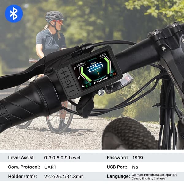 Sähköpyörän näyttö, TFT LCD -näyttö, nopeusmittari, 600C Bluetooth
