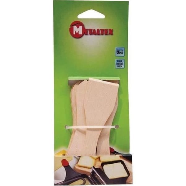 Raclette spatlar i bok - METALTEX - Set med 6 delar - Tål maskindisk
