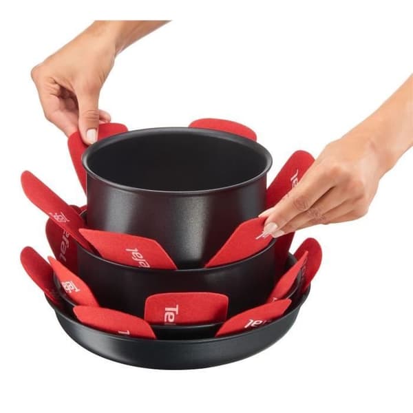 TEFAL Set med 4 pannskydd K2203004 38x36x1cm röd