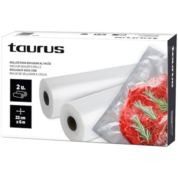 Påsar för vakuummaskin - Oxen - Paket med 2 rullar à 22 cm x 6 meter - Matkonservering
